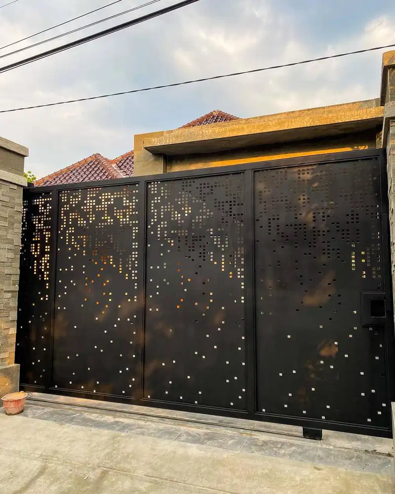 Pintu pagar rumah laser cutting