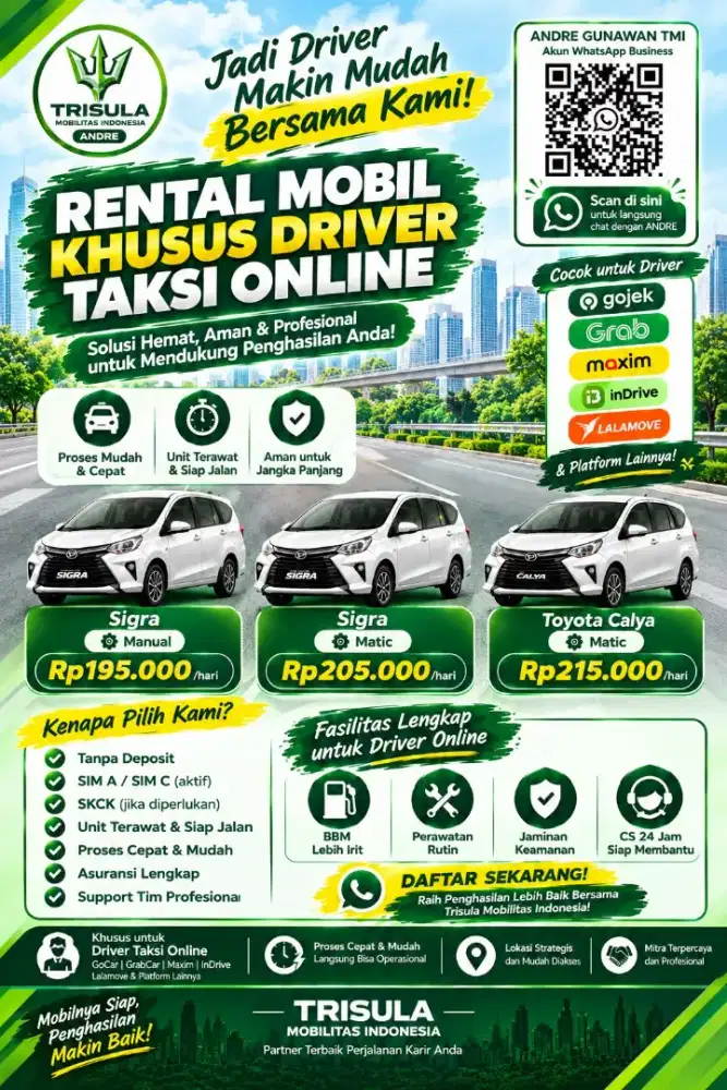 LOWONGAN DRIVER TAKSI ONLINE