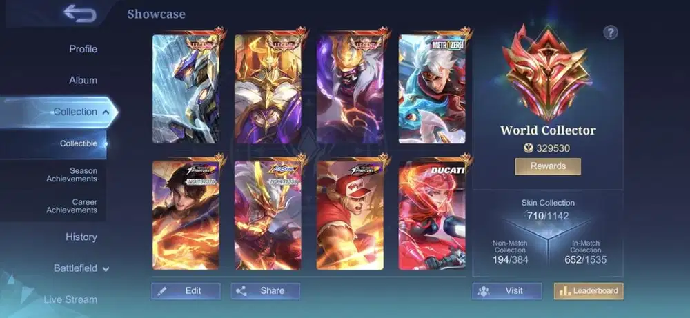 Jual Akun ML - Kolektor Sultan