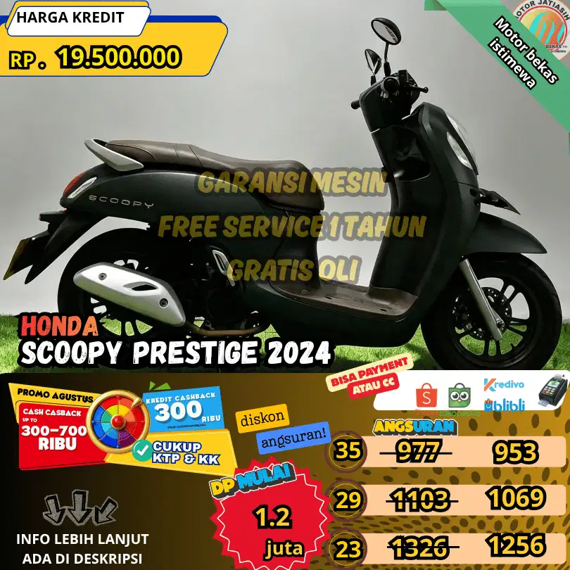 HONDA SCOOPY PRESTIGE 2024 CAKEP PLAT B JAKARTA TIMUR ANGSURAN MURAH