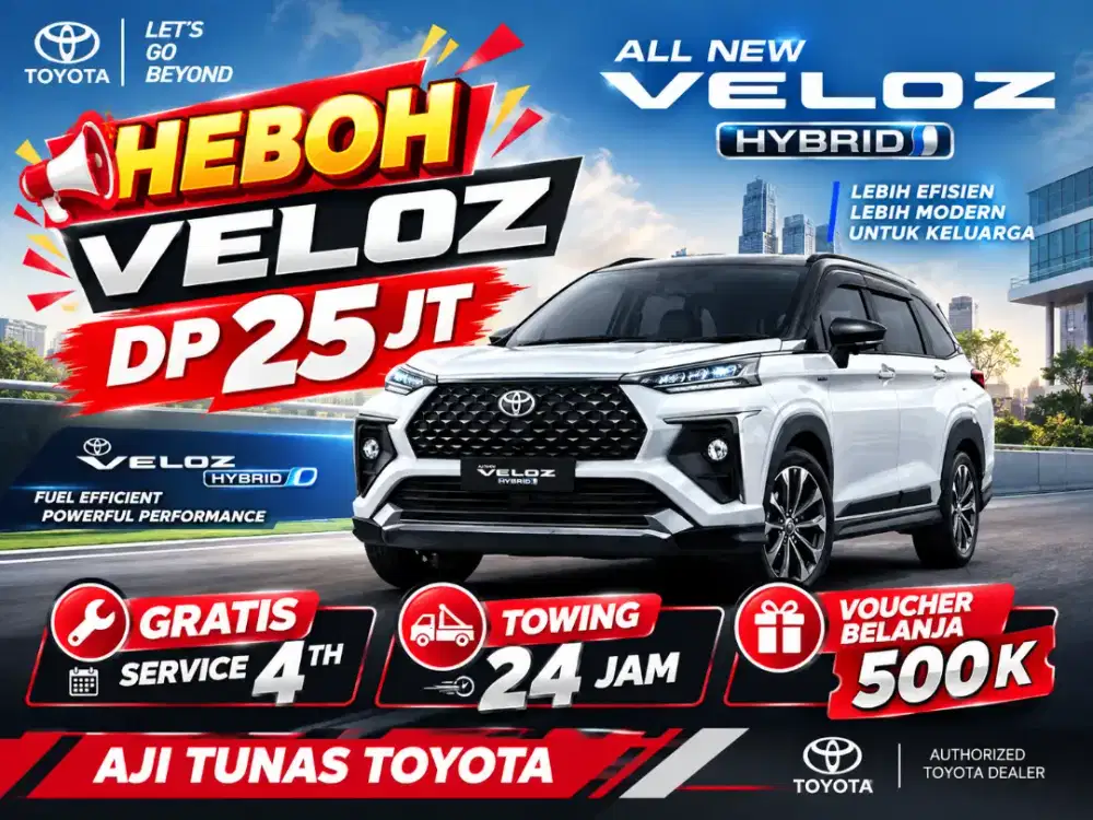 DP 25 JT TOYOTA AVANZA VELOZ HYBRID 2026 BARU PROMO KREDIT PUTIH HITAM