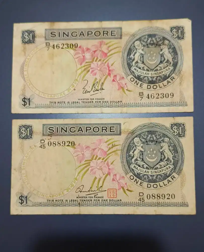 Uang 1 Dollar Singapura Orchid