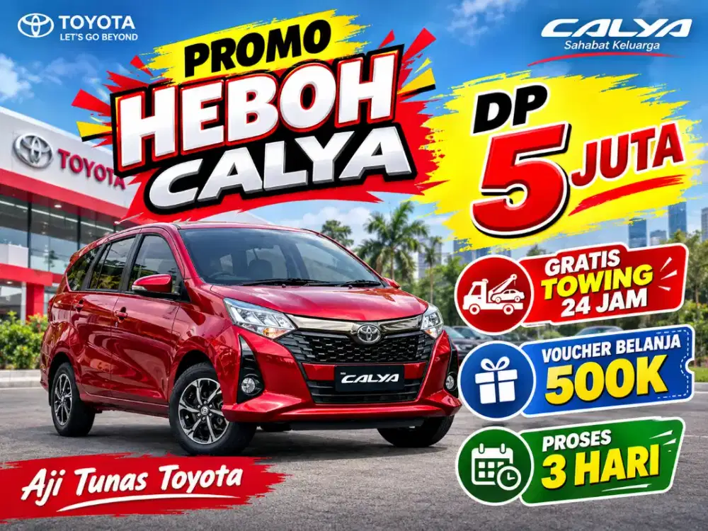 DP 5 JT TOYOTA CALYA G MANUAL/MATIC 2026 KREDIT MERAH HITAM PUTIH