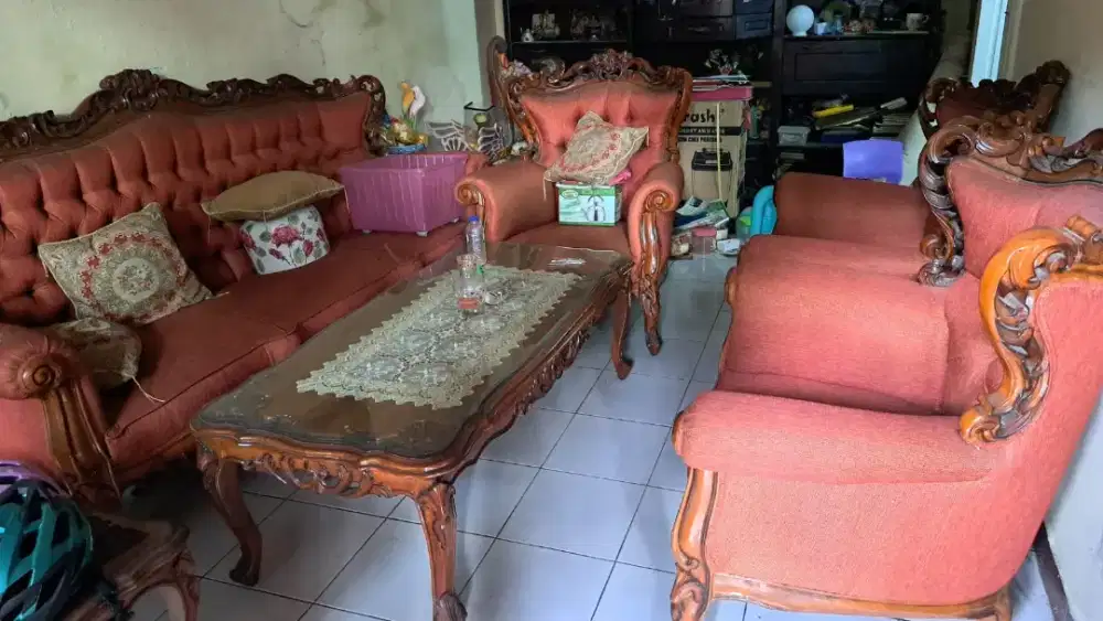 1 set kursi kayu jati