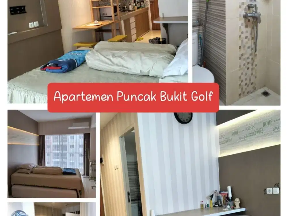 Disewakan Apartemen Puncak Bukit Golf (PBG) Studio Furnished Dekat PTC Pakuwon Mall, Lenmarc Fairway Nine Mall