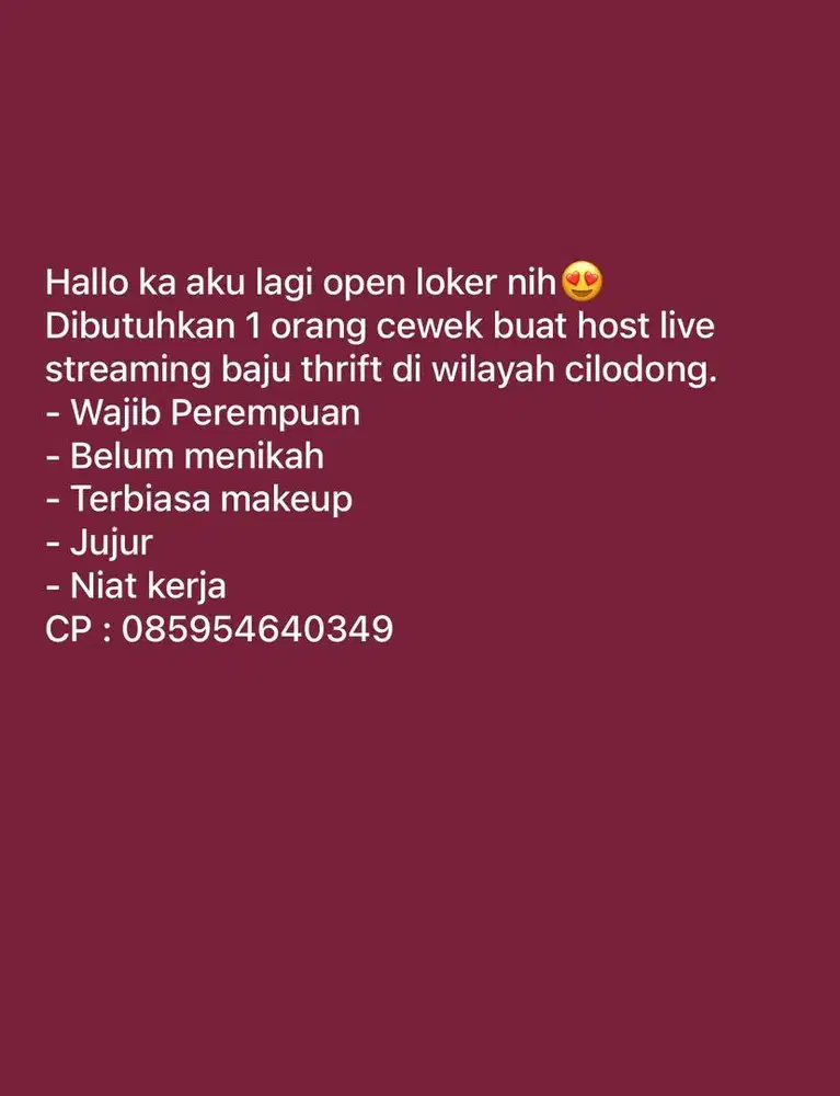 open loker host live baju thrift