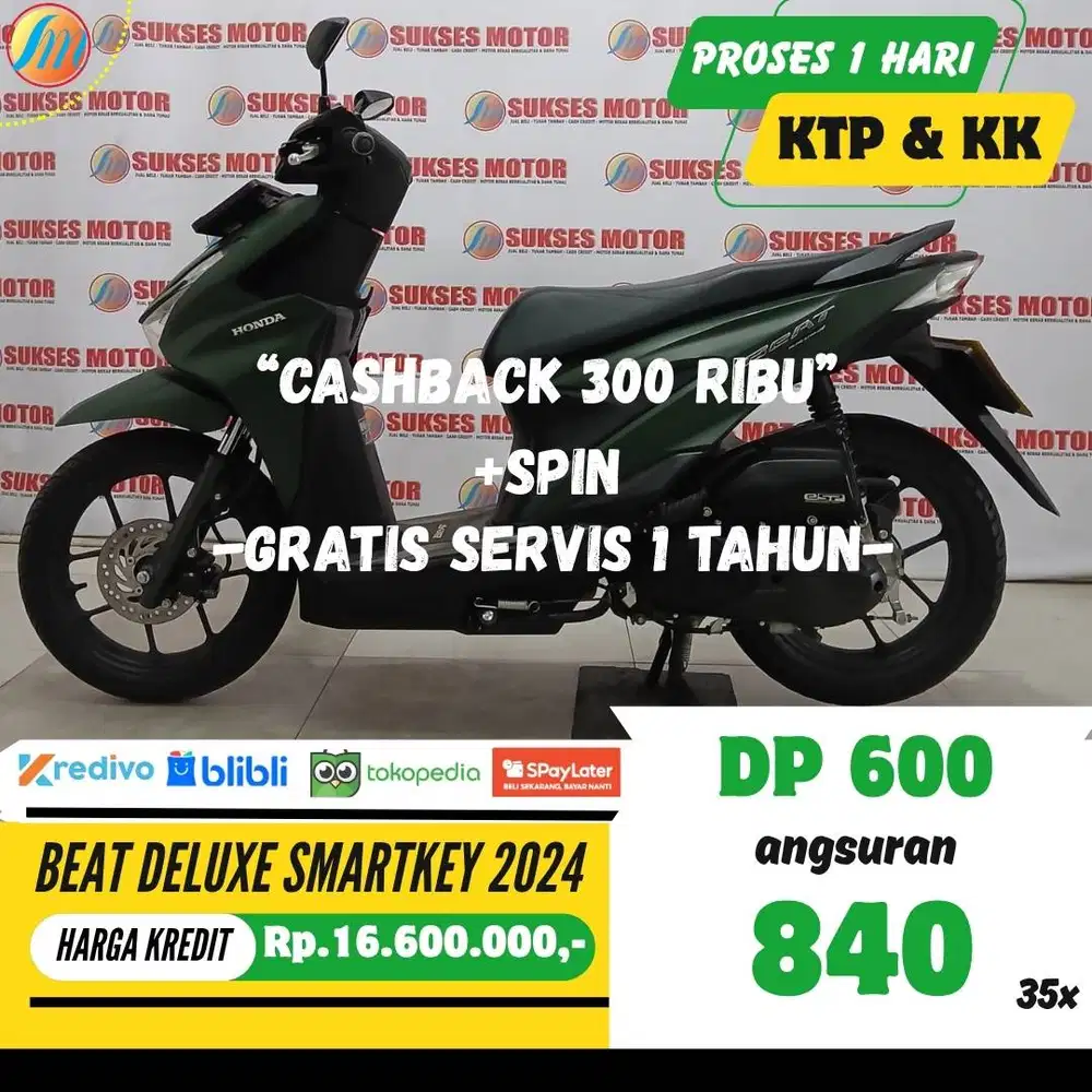 DP CUKUP 600RIBU HONDA BEAT DELUXE SMARTKEY 2024 ANGSURAN RINGAN