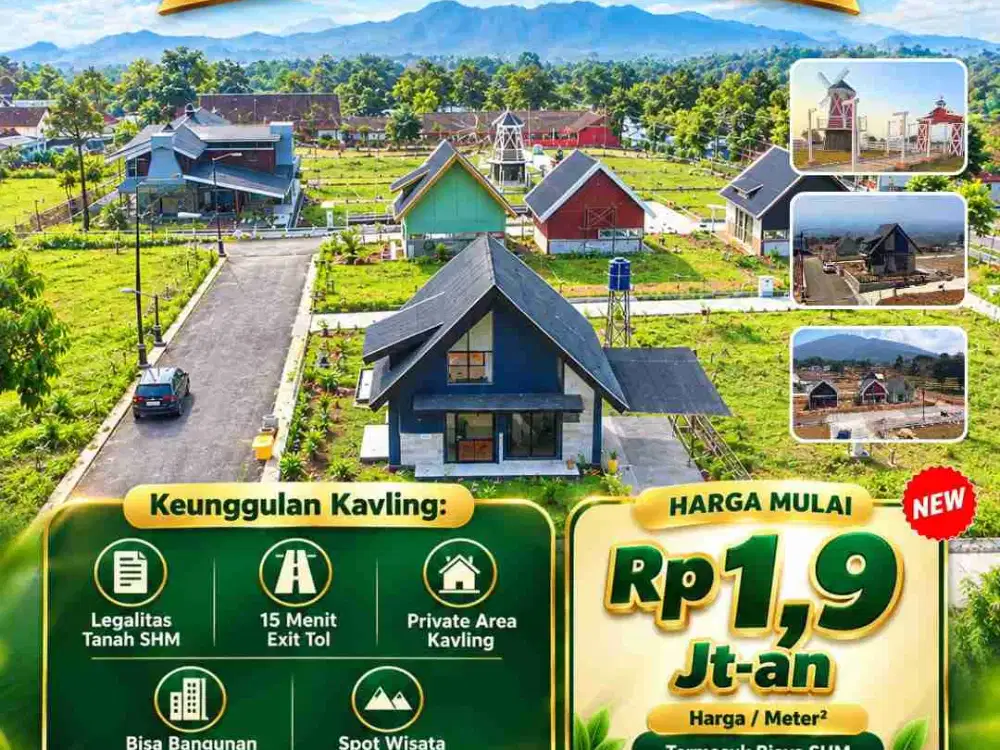 JUAL TANAH KAVLING EKSLUSIF VIEW 2 GUNUNG DGN NUANSA EROPA DIBOGOR SELATAN
