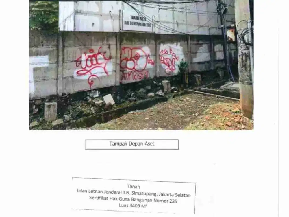 Tanah strategis dibawah pasaran di TB simarupang Jaksel