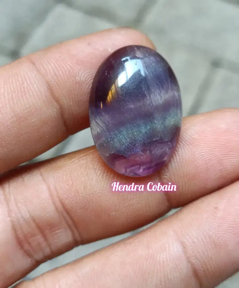 Natural Batu Cincin Rainbow Fluorite