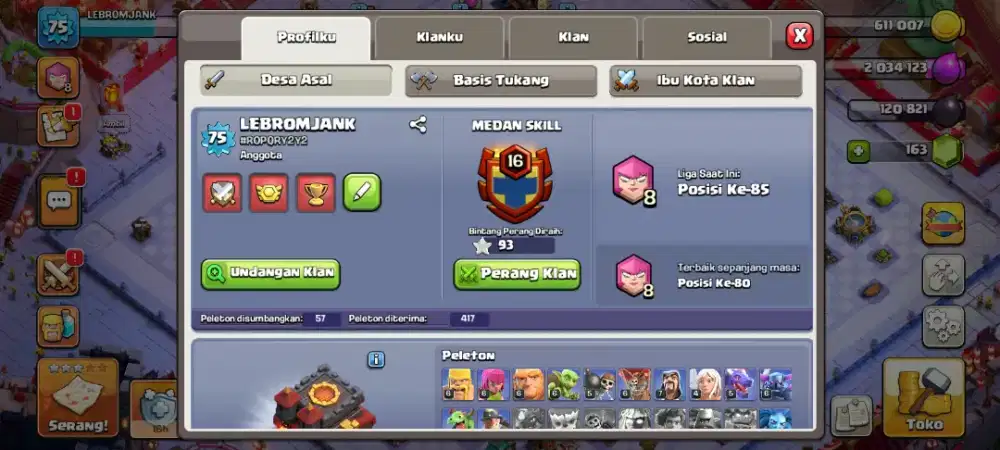 Jual akun games coc