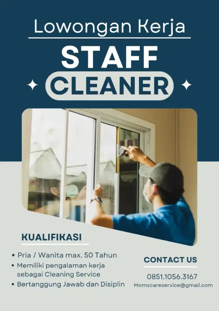 Lowongan kerja cleaning rumah/apart/office