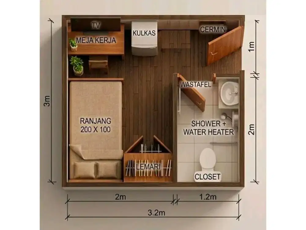 Dijual Kamar Kost Murah di Rungkut Asri Surabaya