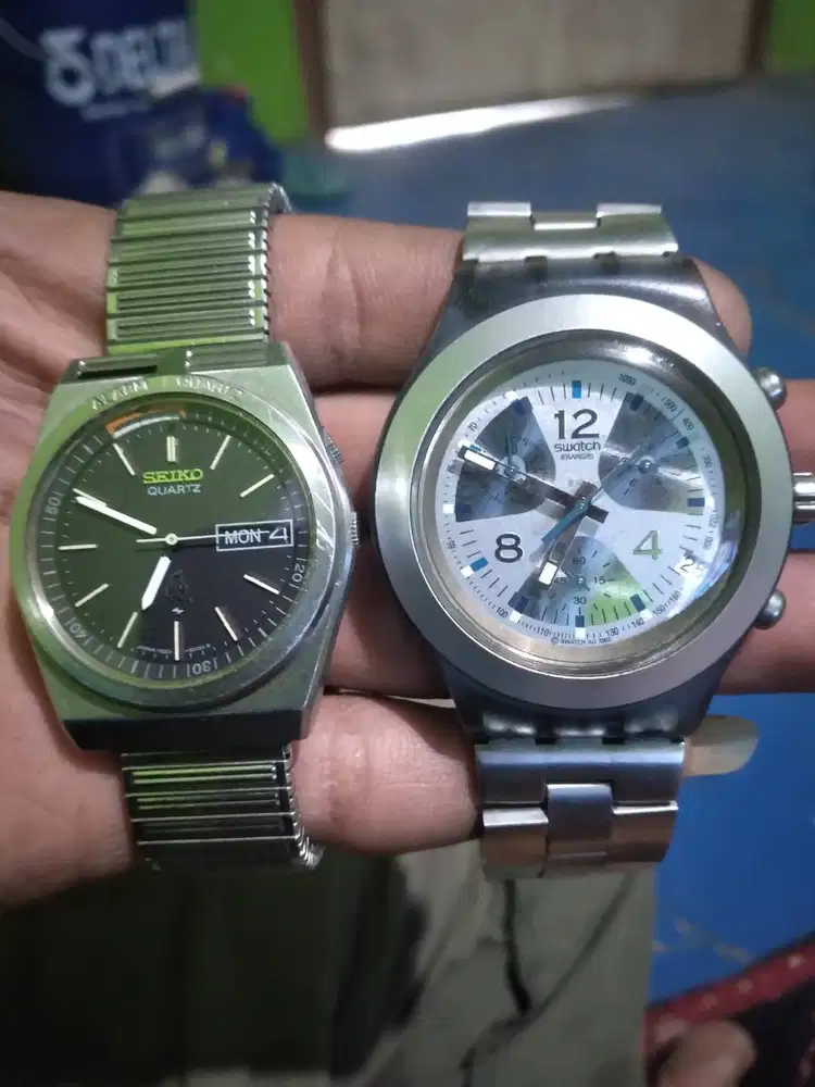 Jual jam second swath swiss sama seiko minus ga ada batre nya