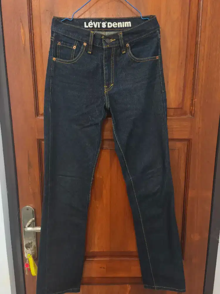 LEVI'S 505 Original Straight Leg Jeans - Non-Stretch Dark Blue Denim