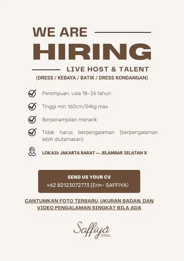 HIRING LIVE HOST