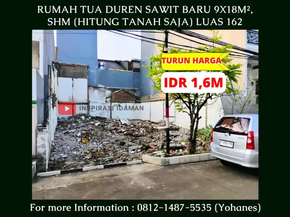 Tanah SHM Duren Sawit LT 162 M² Strategis