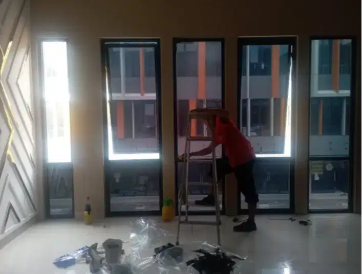 Sticker kaca film perumahan stiker riben oneway jendela pintu kantor