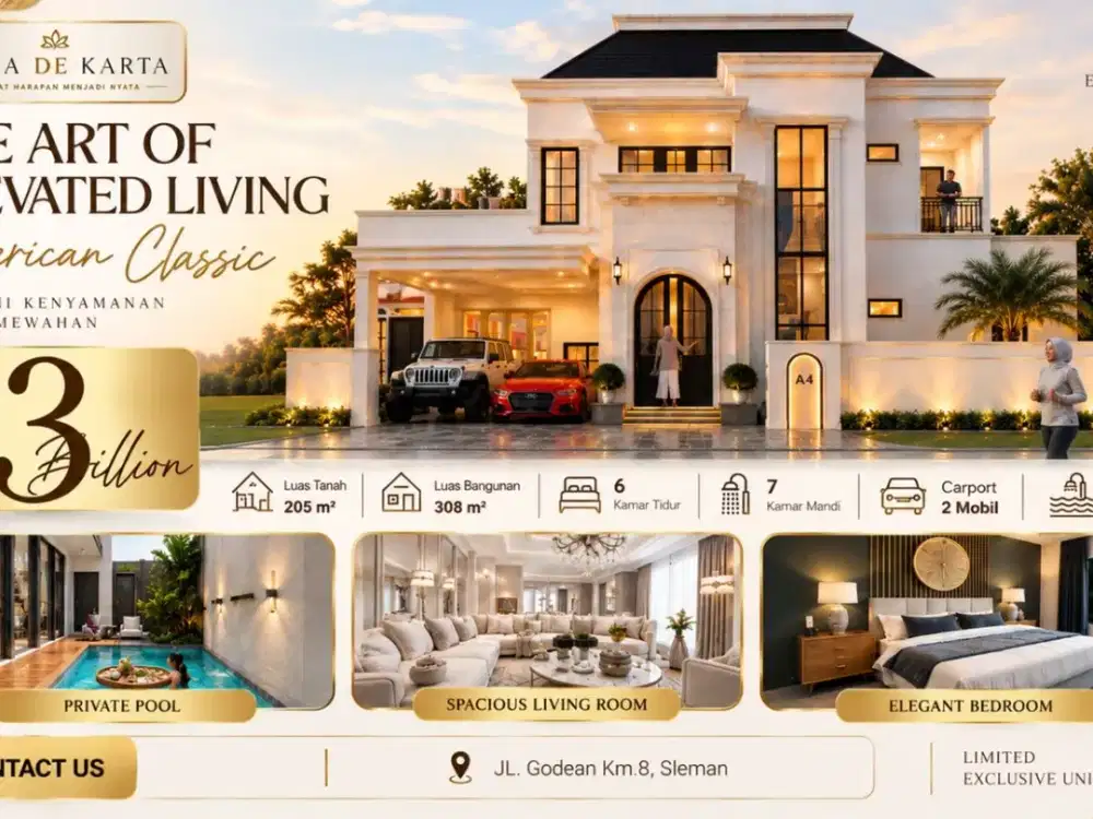 Rumah baru desgin american klasik  di jogja