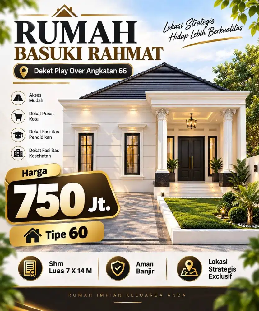 JUAL RUMAH AREA BASUKI RAHMAT JLN ANGKATAN 66 PALEMBANG