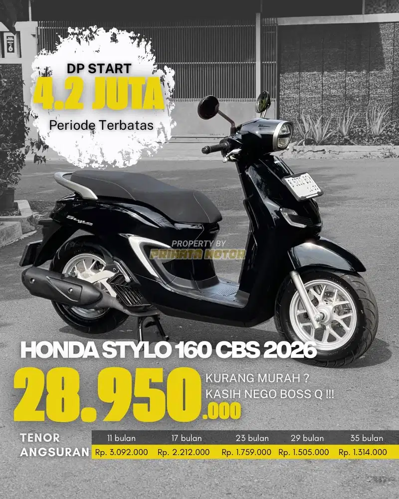 CREDIT DP MULAI 4.2 JUTA !!! HONDA STYLO 160 CBS 2026