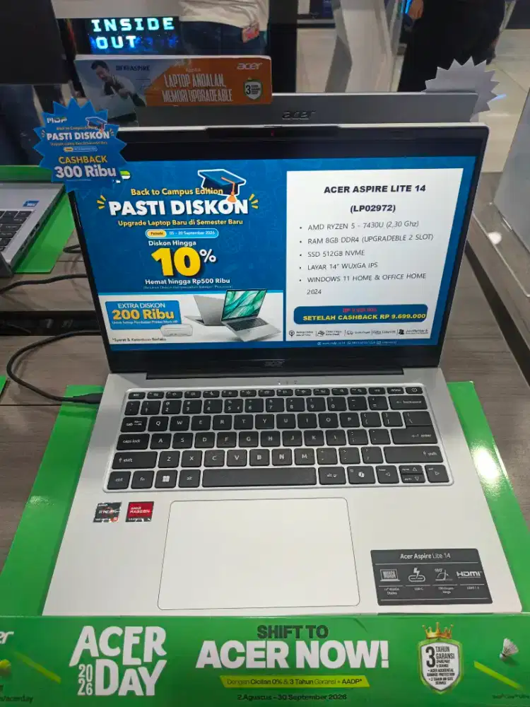Kredit laptop Acer aspire promo gratis 2x angsuran