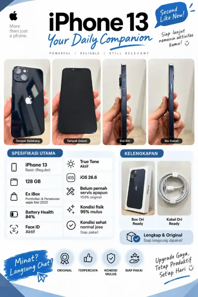 iPhone 13 Basic 128 GB Midnight Blue ex Ibox