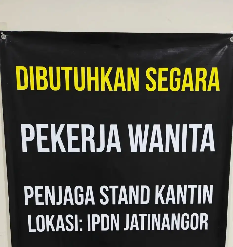 Dibutuhkan pekerja untuk jaga stand makanan di Kantin IPDN