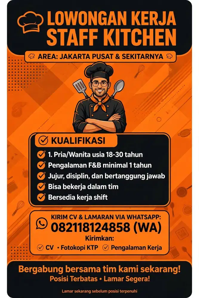 Lowongan Pekerjaan Staff Kitchen