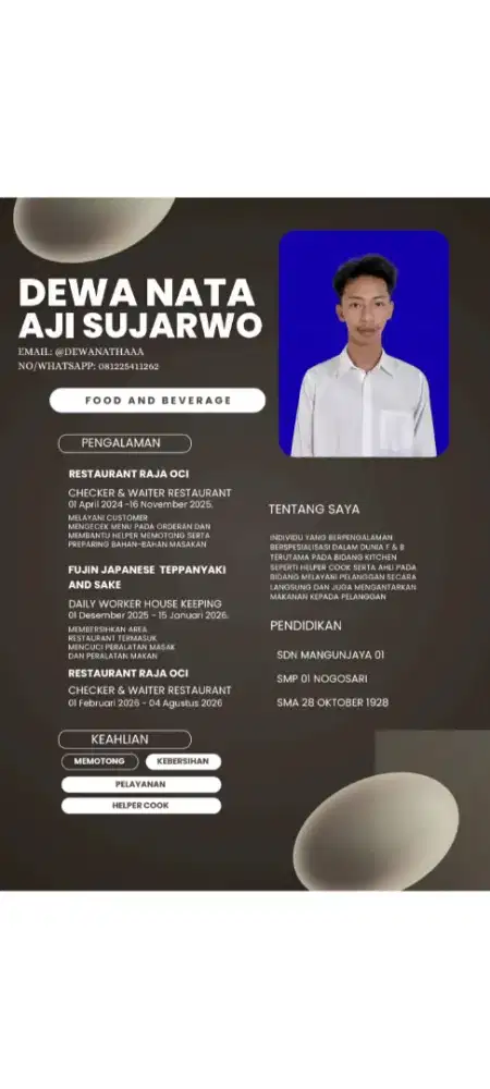 Cari loker di bidang F&B