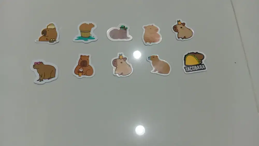 Judul: Stiker Capybara Set Lengkap 10 Buah