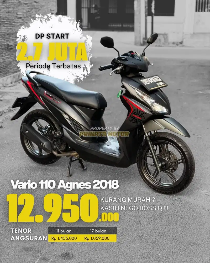 CREDIT DP MULAI 2.7 JUTA !!! HONDA VARIO 110 AGNES 2018