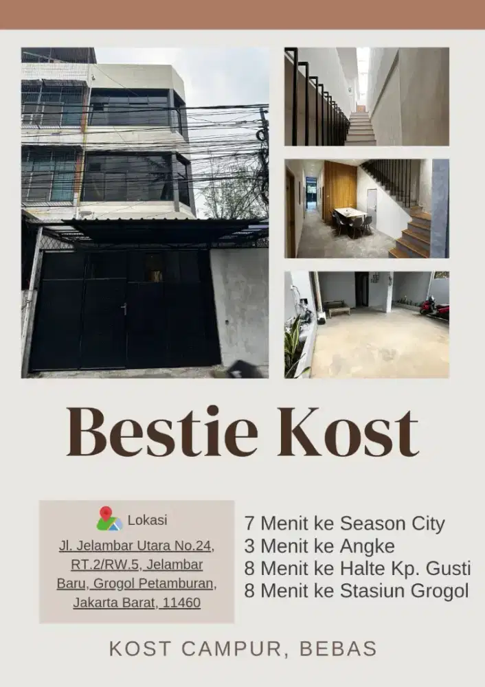 Disewakan besti kost jelambar utara, grogol