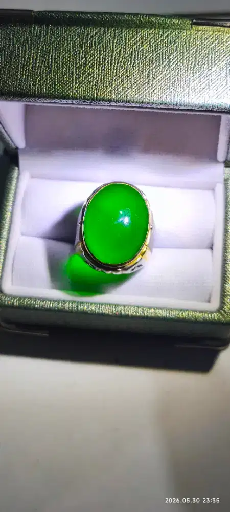 Giok Burma ring perak