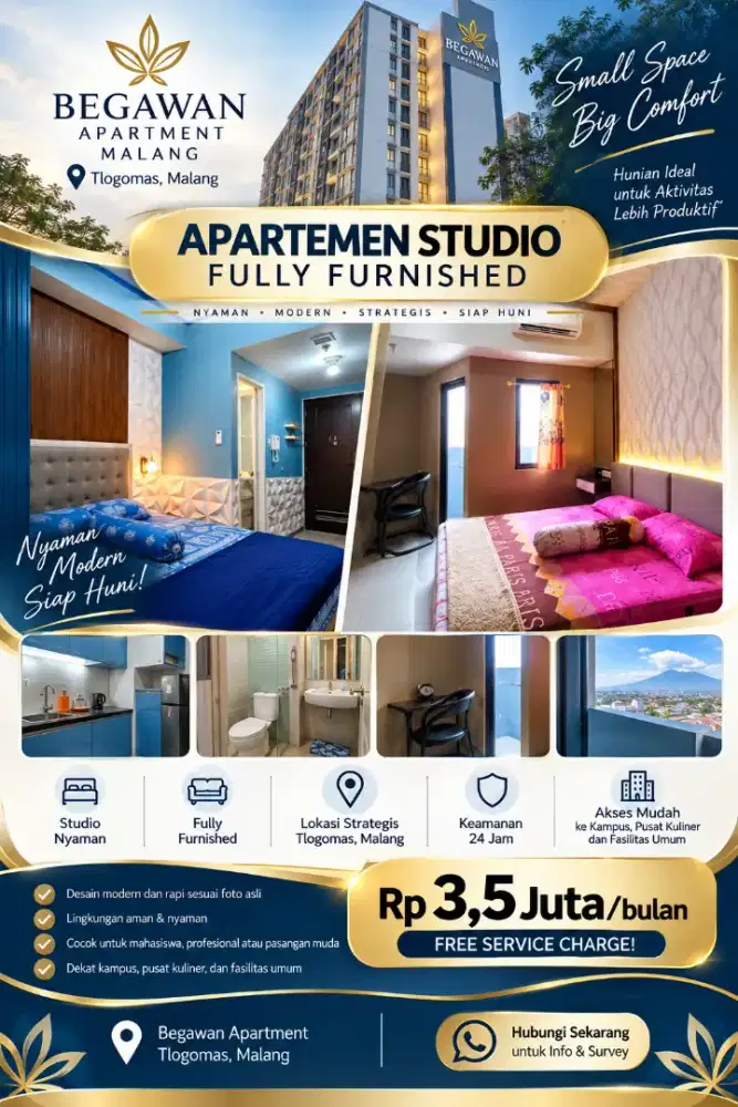 Disewakan Apartemen Begawan Lt. 9 Dengan Sky Garden