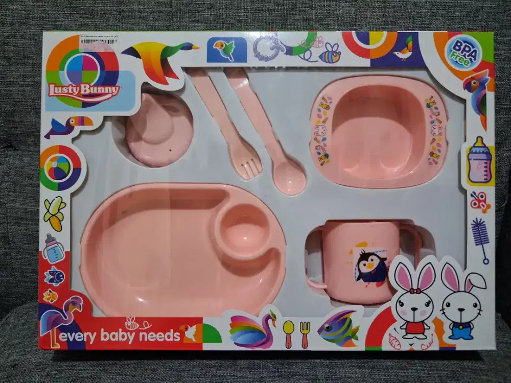Lusty Bunny Baby Feeding Set + Baby Safe Feeding Set