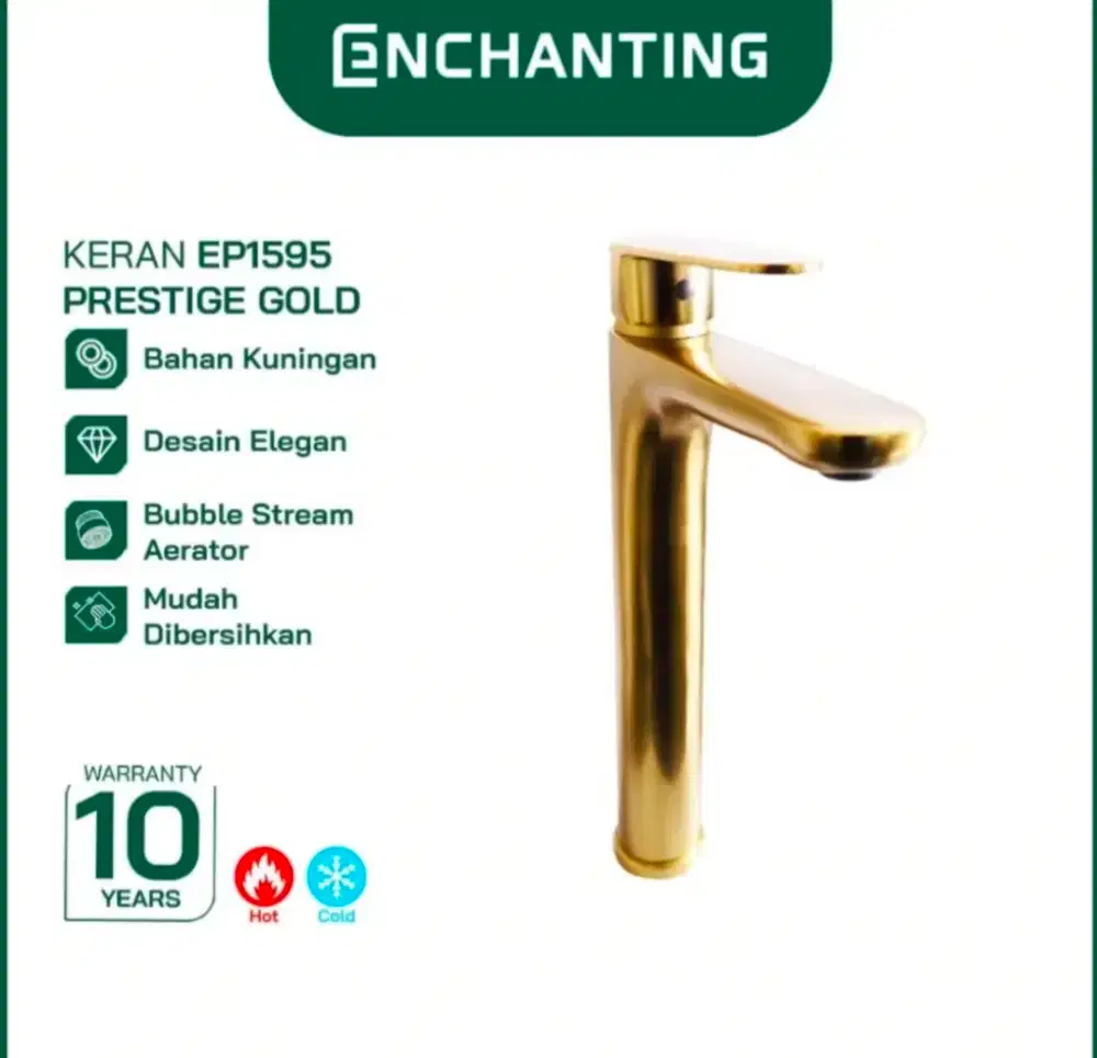 Keran Air Panas Dingin Wastafel Faucet Enchanting Gold