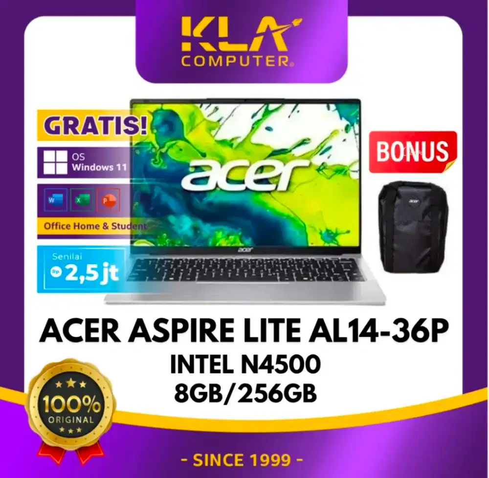 Laptop Aspire Lite AL14 36P Kredit DP 0 Proses Cepat