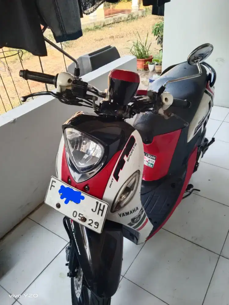 Yamaha Fino th 2014 warna merah surat2 lengkap plat f kabupaten