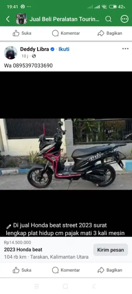 Jual motor bekas surabaya beat street