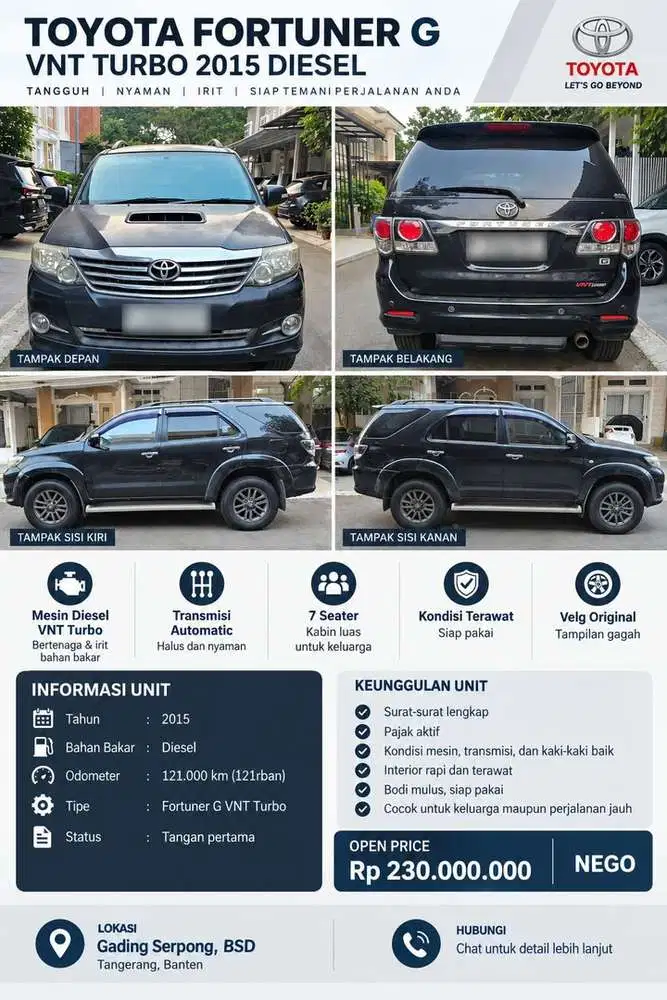 Toyota Fortuner 2015 Diesel