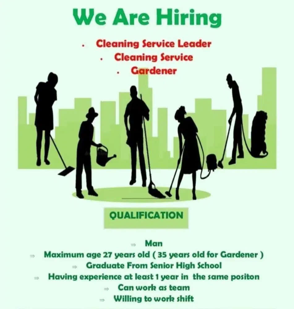 Urgent Lowongan gardener di apartement