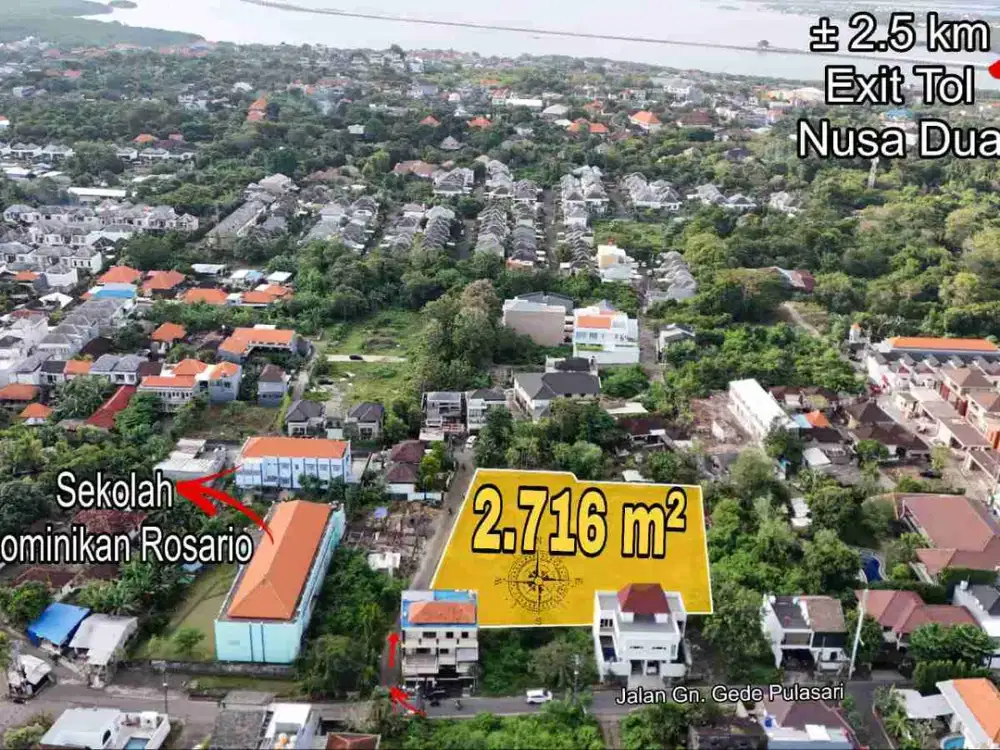 Tanah Sebelah Sekolah Dominikan Rosario Suci Taman Mumbul Nusa Dua Bali