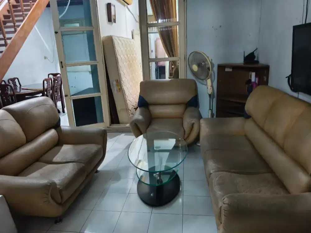 Sofa set meja kaca