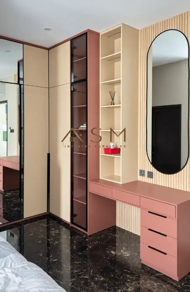 Furniture HPL . Kitchenset , Lemari , Backdrop TV , Meja Belajar DLL