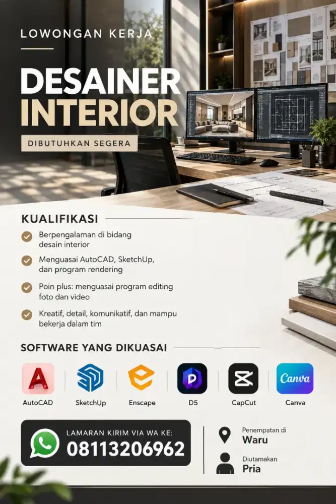 Lowongan desainer interior