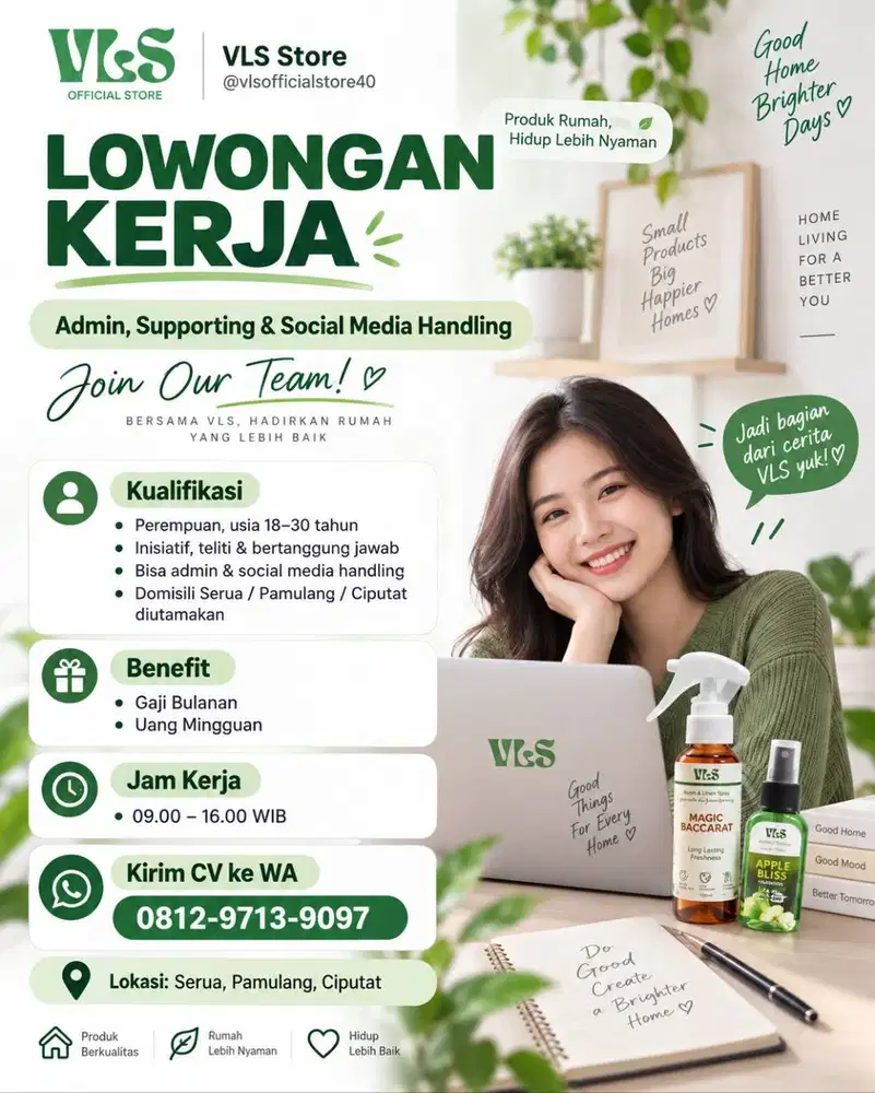 LOWONGAN ADMIN,SUPPORTING & SOSMED HANDLING
