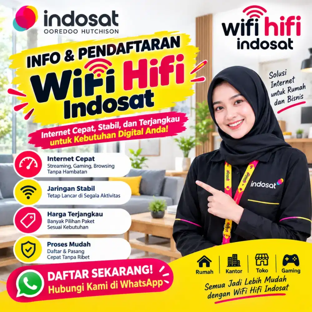 Info dan pendaftaran wifi Hifi Indosat