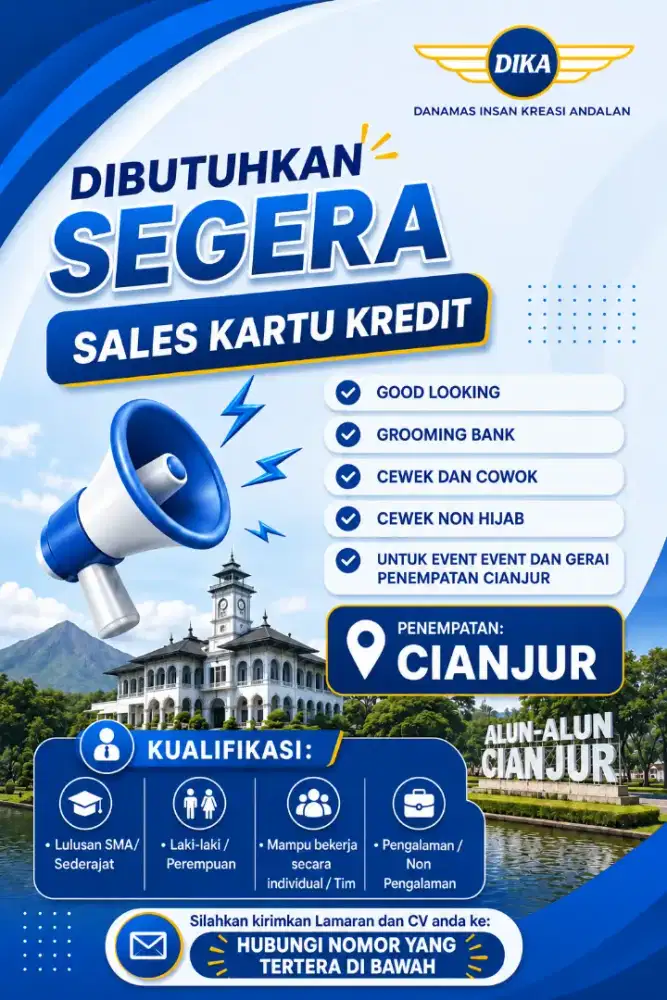 Di butuhkan Staff Marketing