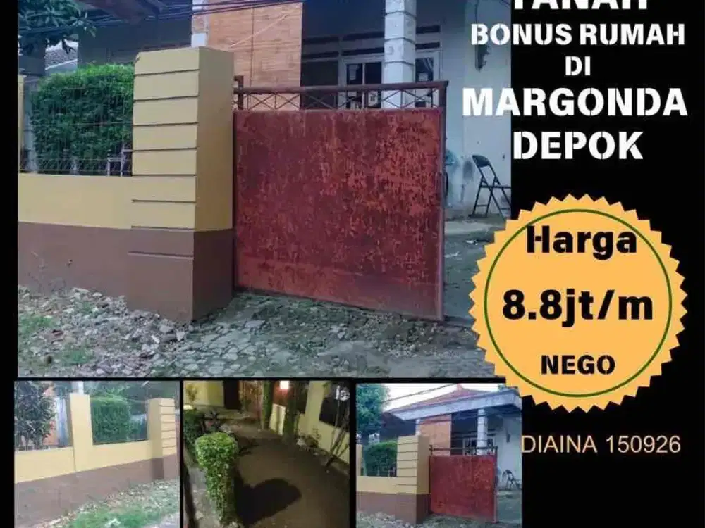 Jual Tanah Bonus Rumah di Margonda Depok